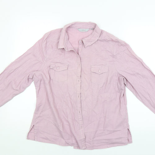 EWM Womens Pink   Basic Button-Up Size 16