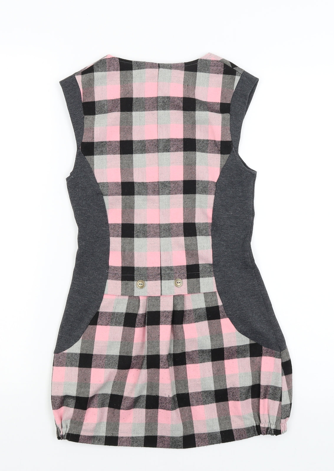 Preworn Girls Pink Check  Tank Dress  Size 9 Years