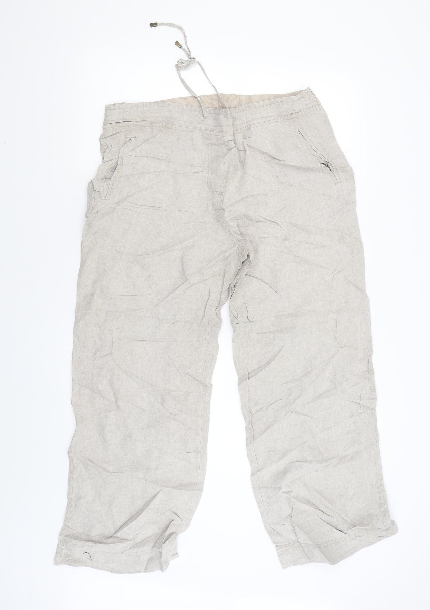 Marks and Spencer Womens Beige   Cargo Trousers Size 16 L28 in