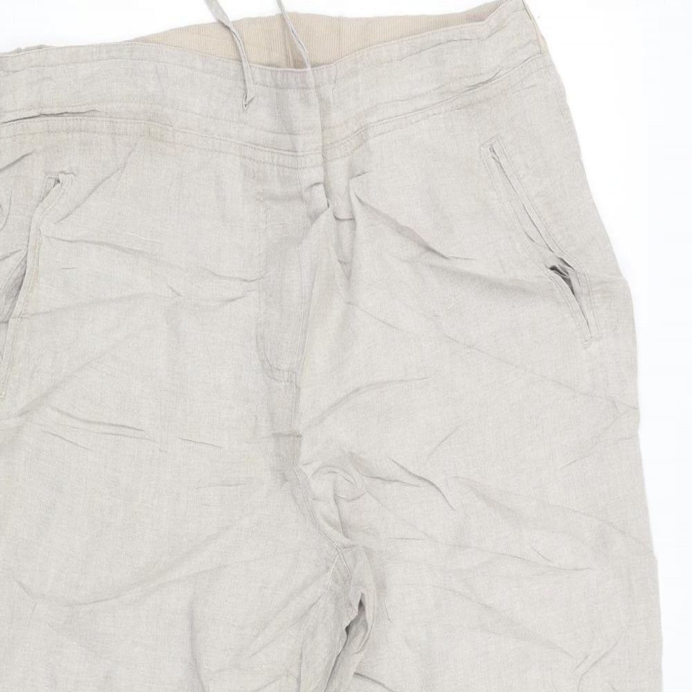 Marks and Spencer Womens Beige   Cargo Trousers Size 16 L28 in