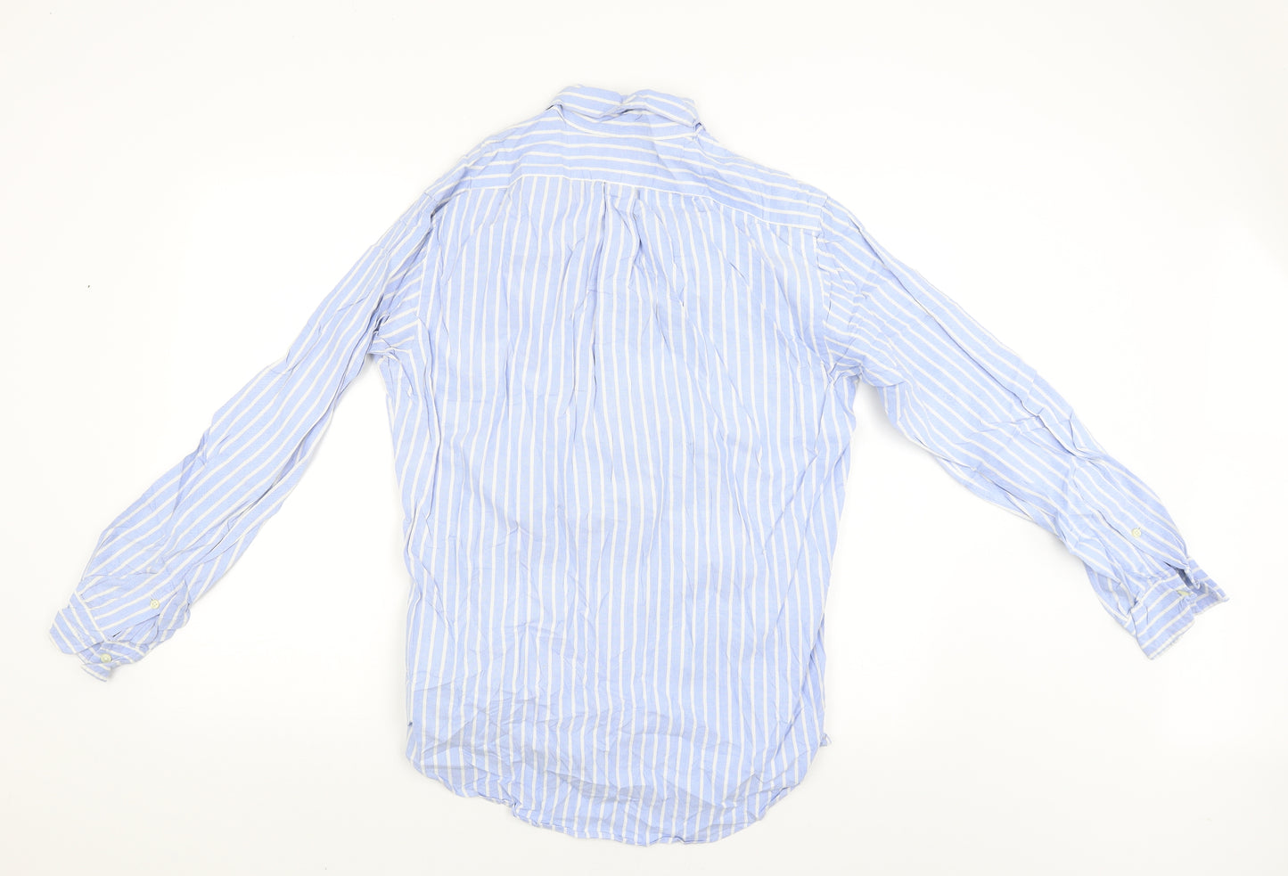 Ralph Lauren Mens Blue Striped   Button-Up Size M
