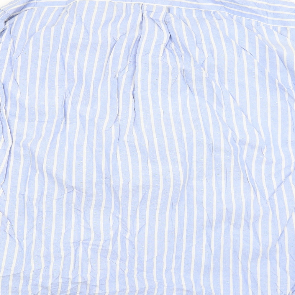 Ralph Lauren Mens Blue Striped   Button-Up Size M