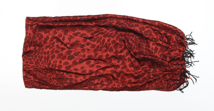Preworn Womens Red Animal Print Shawl/Wrap