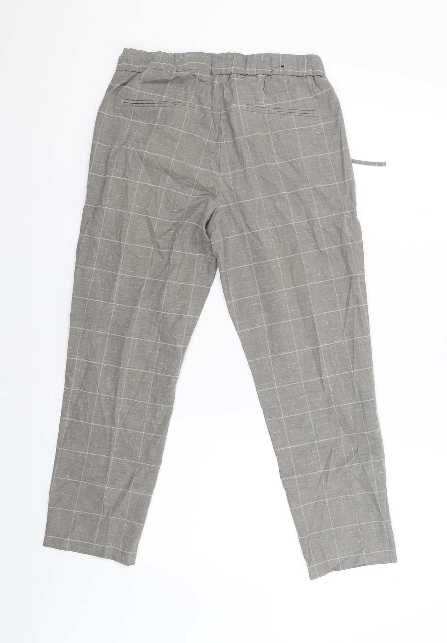 Topman Mens Grey Check  Jogger Trousers Size 28 L24 in