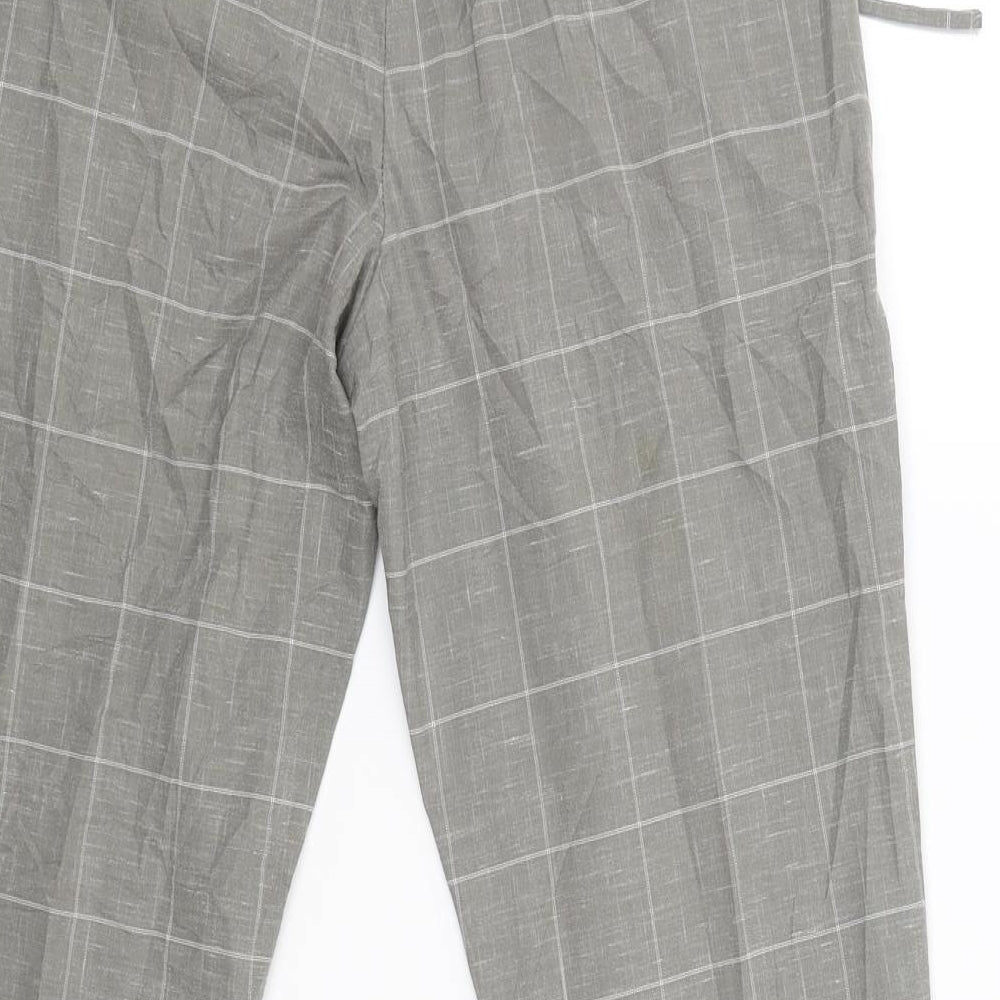 Topman Mens Grey Check  Jogger Trousers Size 28 L24 in