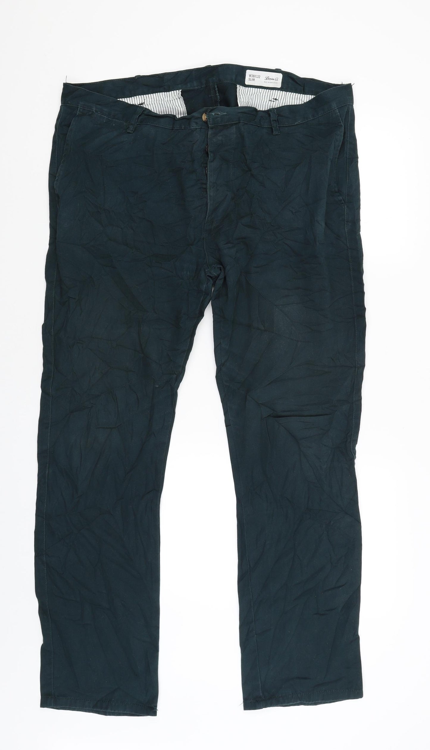 Denim & Co. Mens Green   Cargo Trousers Size 38 L30 in