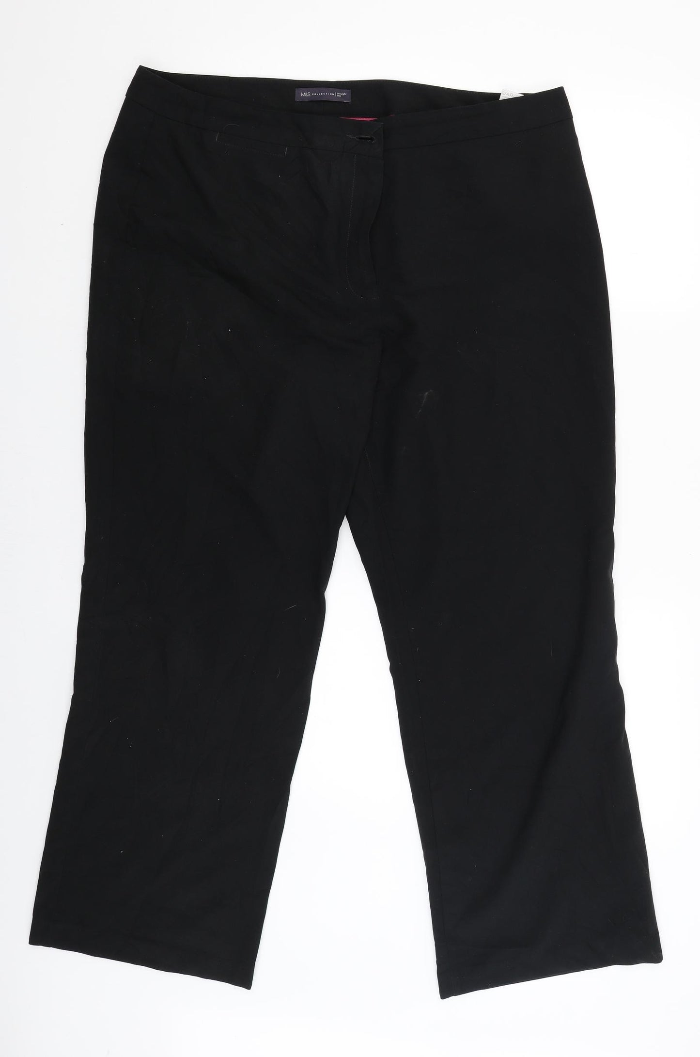 M&S Womens Black   Trousers  Size 18 L30 in