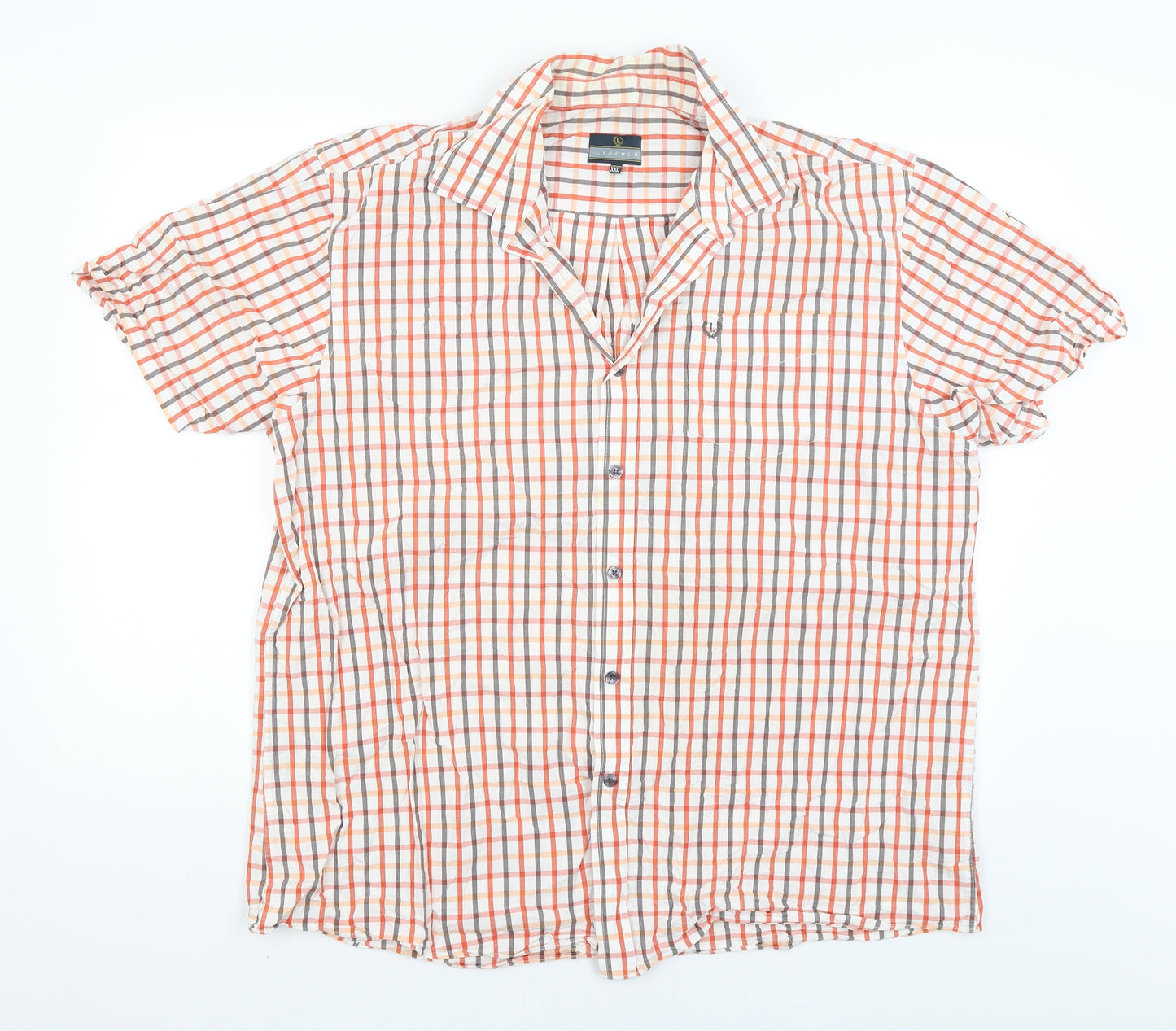 Lincoln Mens White Check   Button-Up Size 2XL