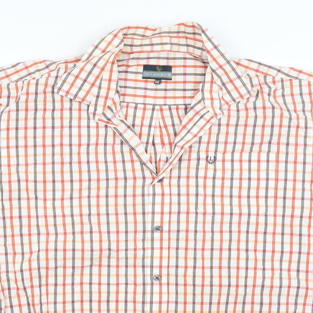 Lincoln Mens White Check   Button-Up Size 2XL