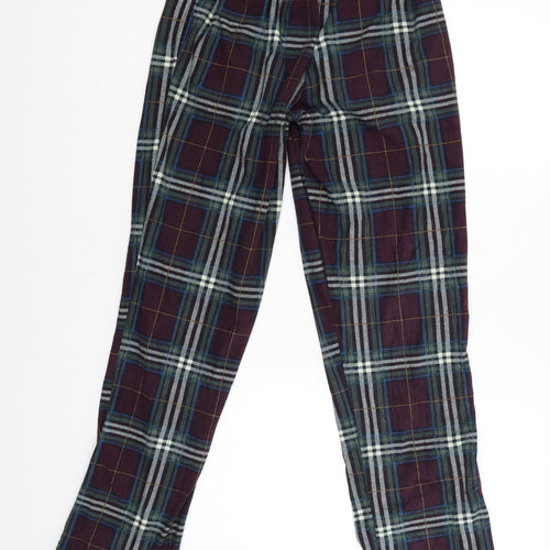 NEXT Womens Red Check  Jogger Trousers Size S L29 in