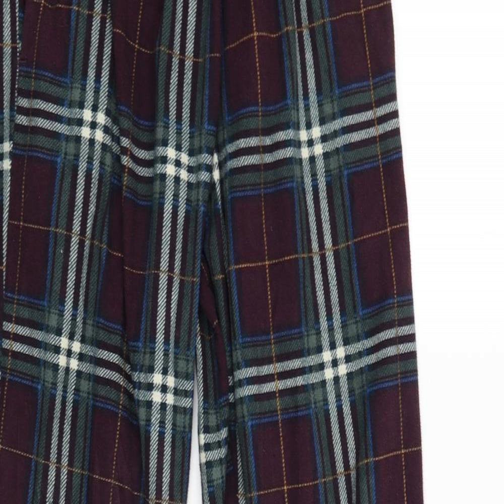 NEXT Womens Red Check  Jogger Trousers Size S L29 in