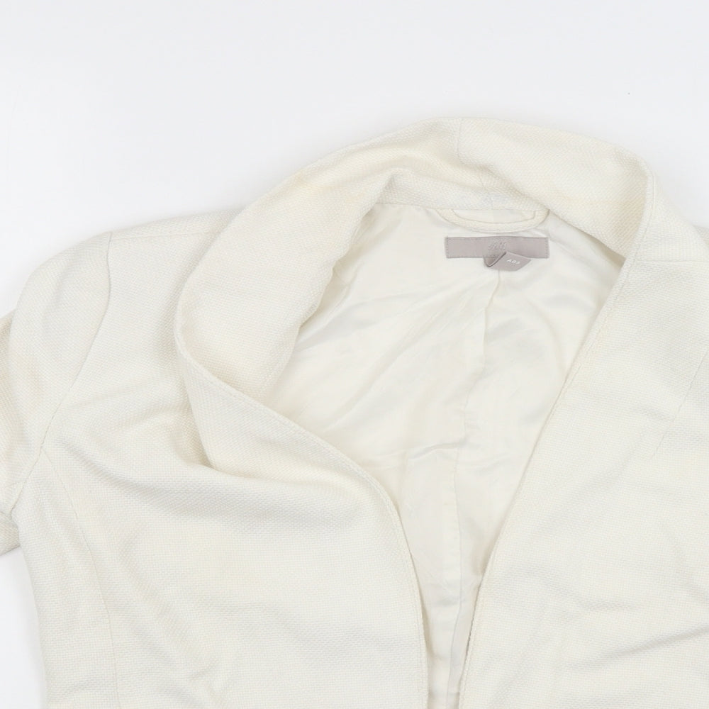 H&M Womens White   Jacket Blazer Size 8