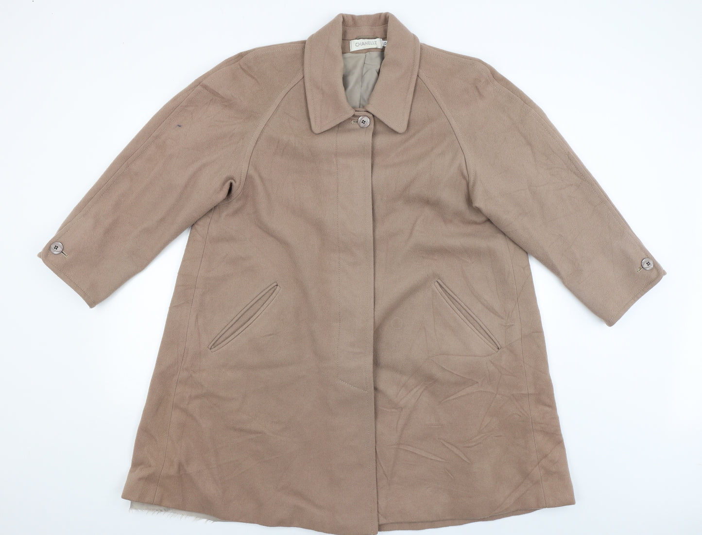 Chanelle Womens Beige   Jacket Coat Size 12