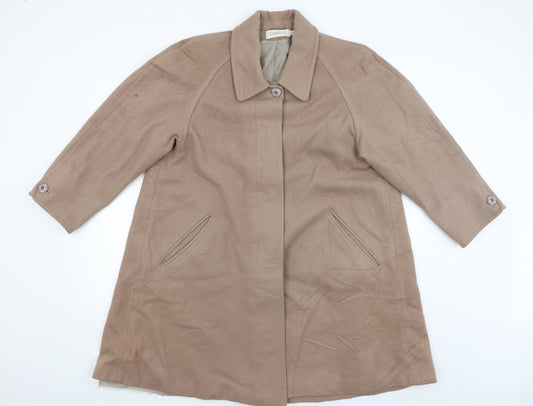 Front view of Chanelle women’s beige jacket coat, size UK 12