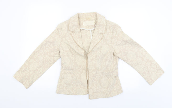 Schumacher Womens Beige Fair Isle Jacket Size M