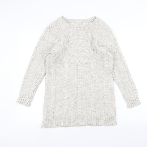 Marks and Spencer Womens White   Pullover Jumper Size 14