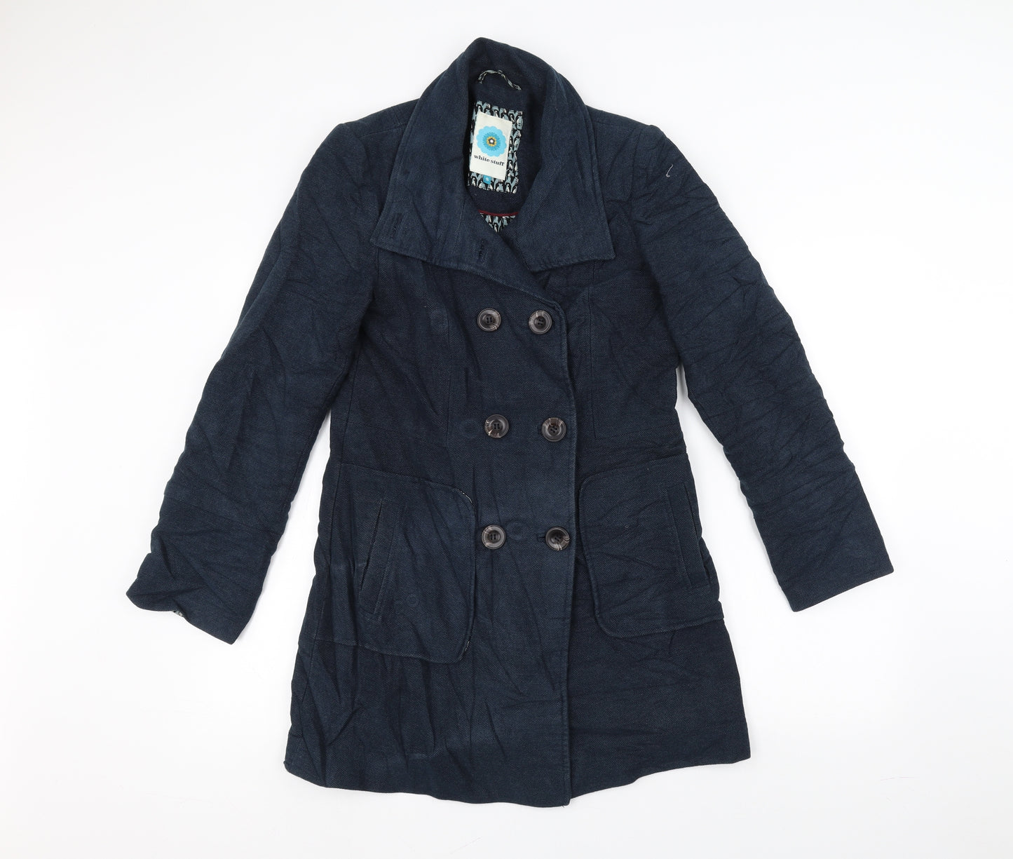 White Stuff Womens Blue   Overcoat Coat Size 8
