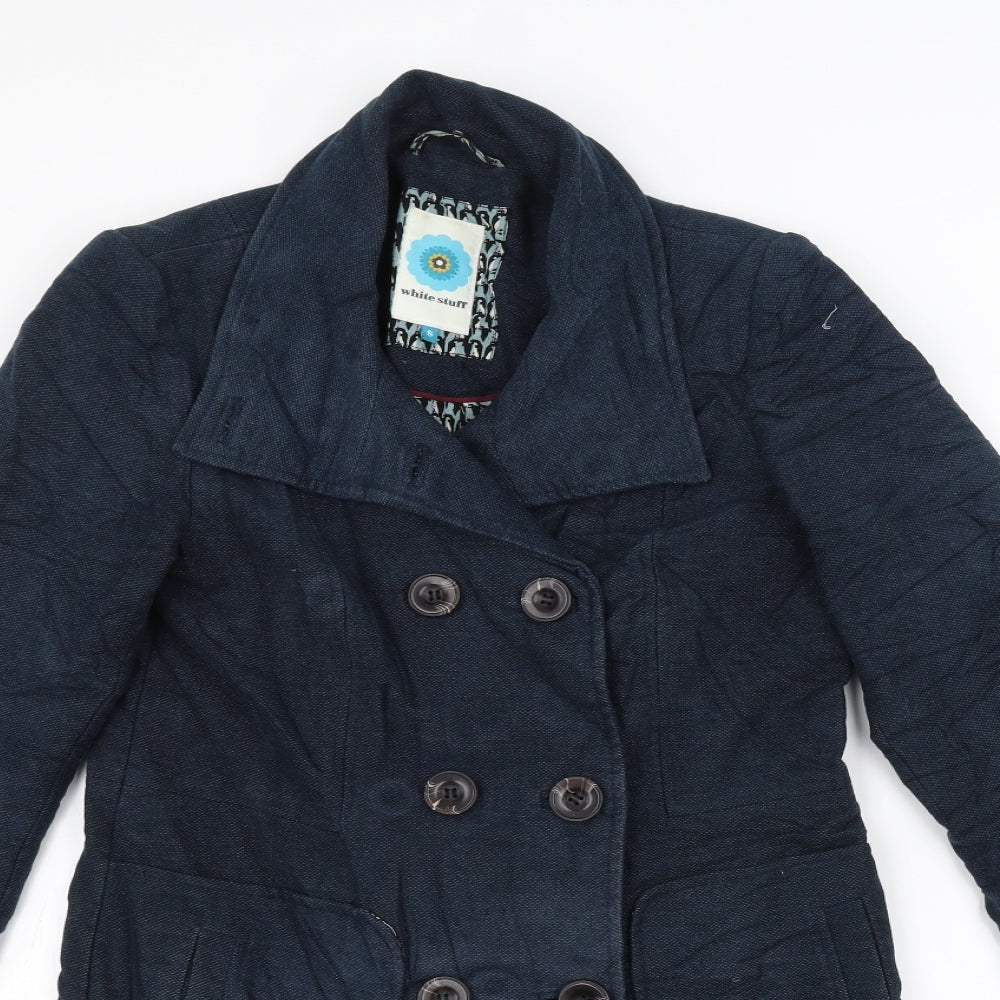 White Stuff Womens Blue   Overcoat Coat Size 8