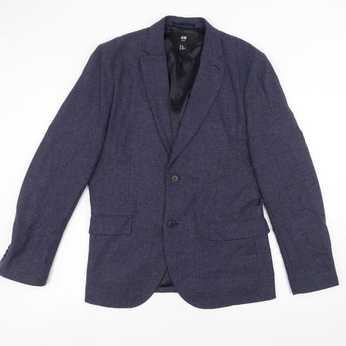 H&M Mens Blue   Jacket Suit Jacket Size 42