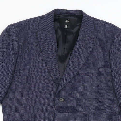 H&M Mens Blue   Jacket Suit Jacket Size 42