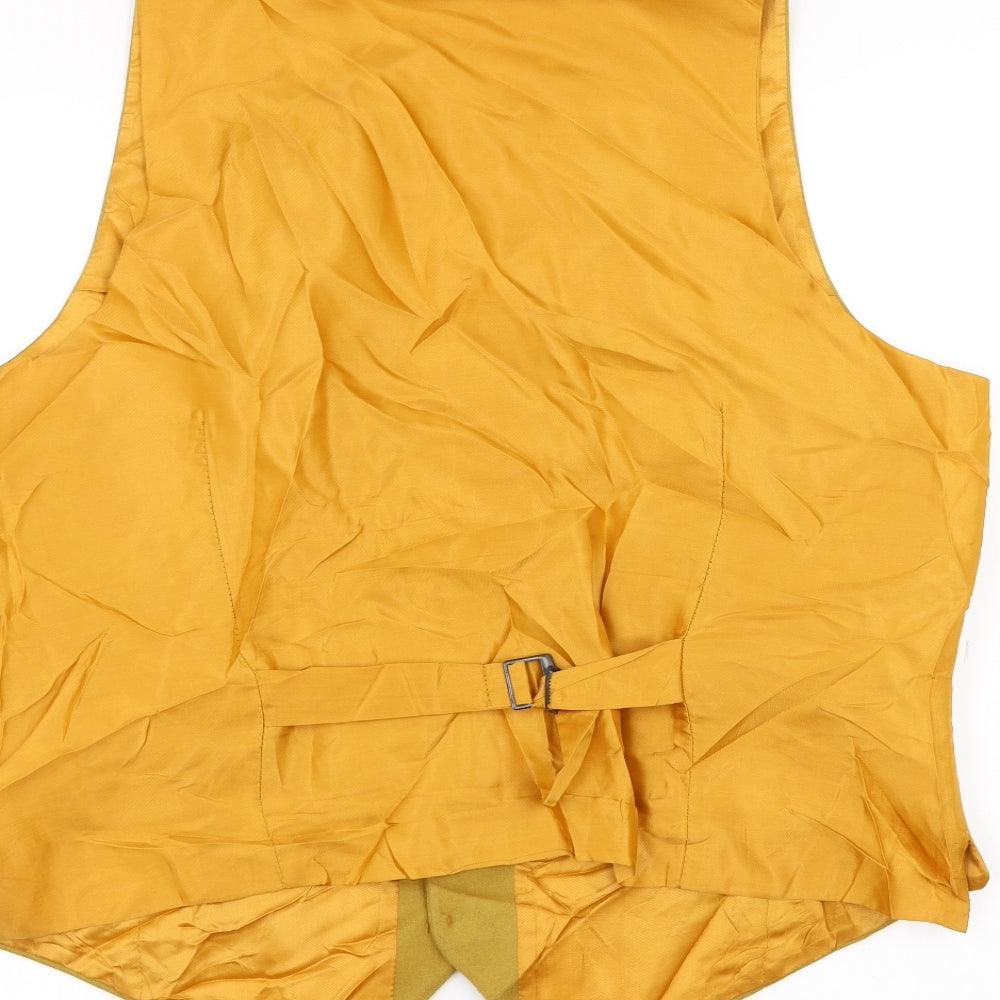 Preworn Mens Yellow   Jacket Suit Waistcoat Size 42