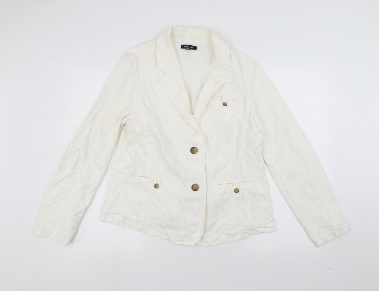 Lands' End Womens White   Jacket  Size M