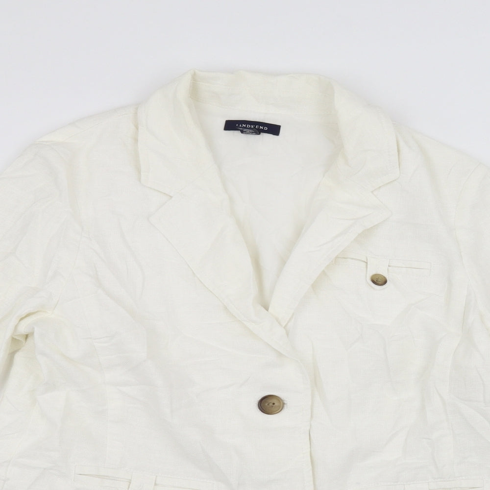 Lands' End Womens White   Jacket  Size M