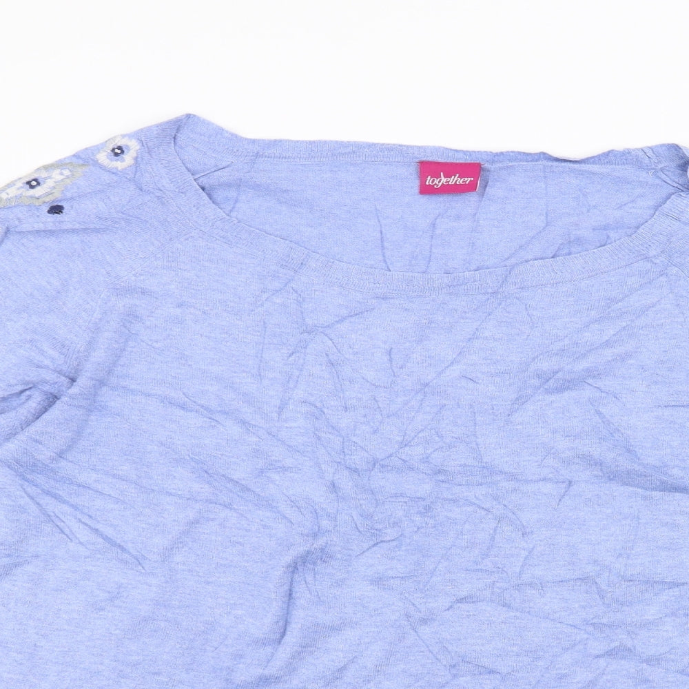 Together Womens Blue   Basic T-Shirt Size XL