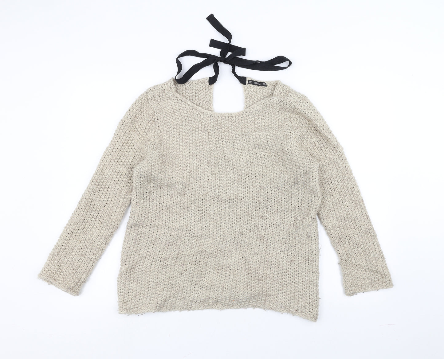 Zara Knit Womens Beige  Knit Pullover Jumper Size M