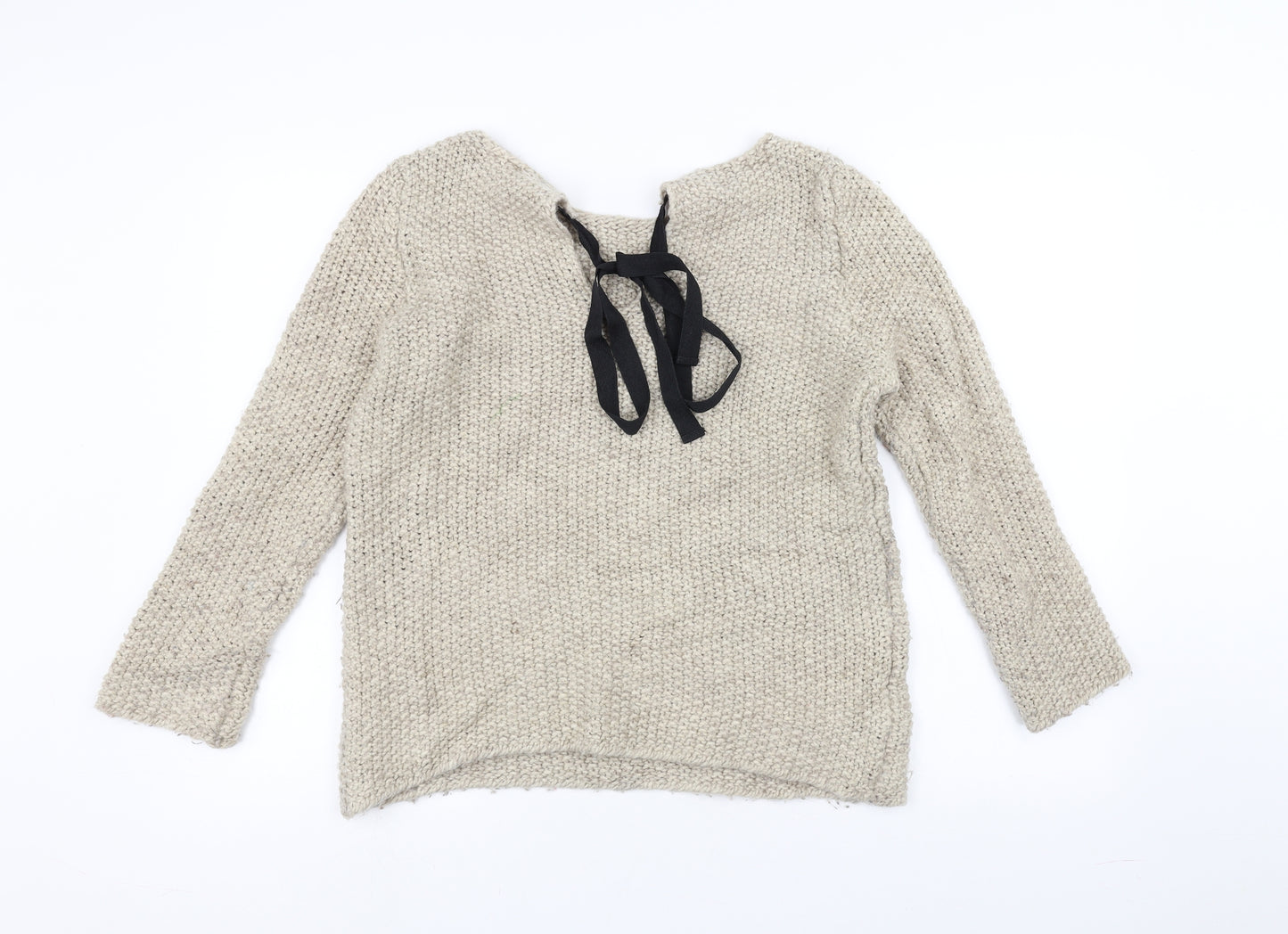 Zara Knit Womens Beige  Knit Pullover Jumper Size M