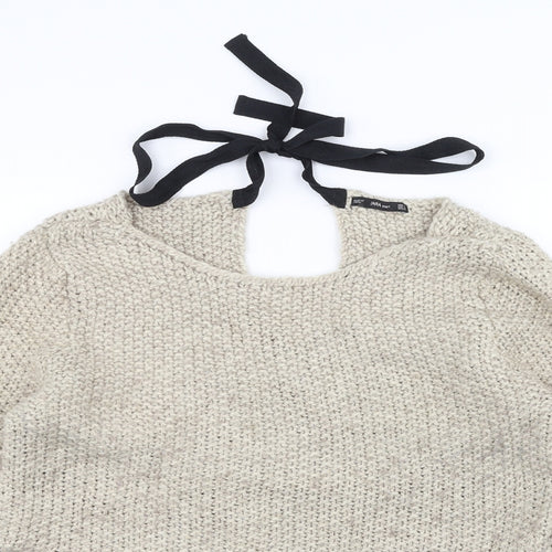 Zara Knit Womens Beige  Knit Pullover Jumper Size M