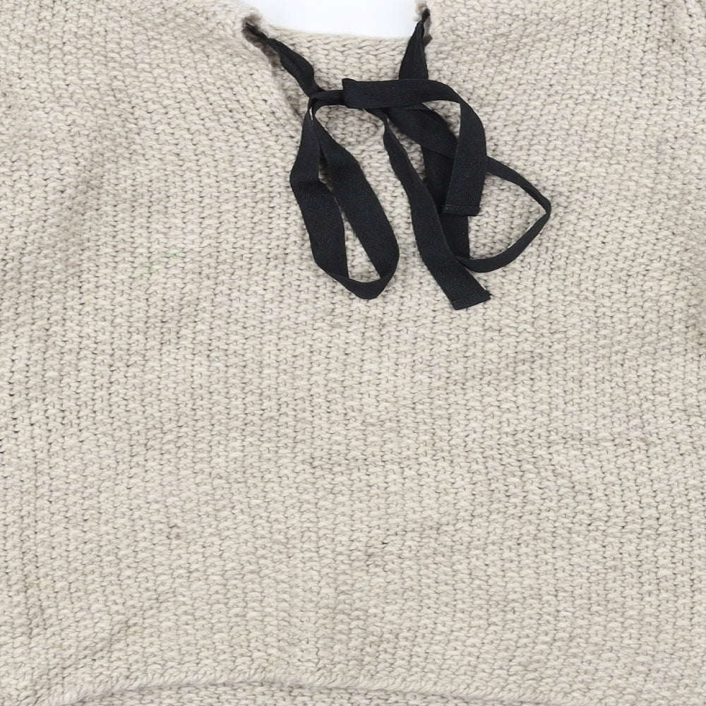 Zara Knit Womens Beige  Knit Pullover Jumper Size M