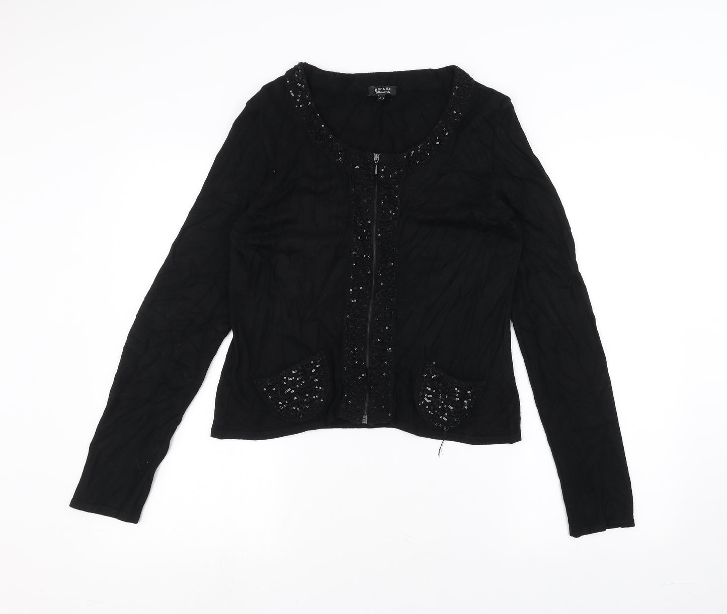 Marks and Spencer Womens Black   Cardigan Jumper Size L