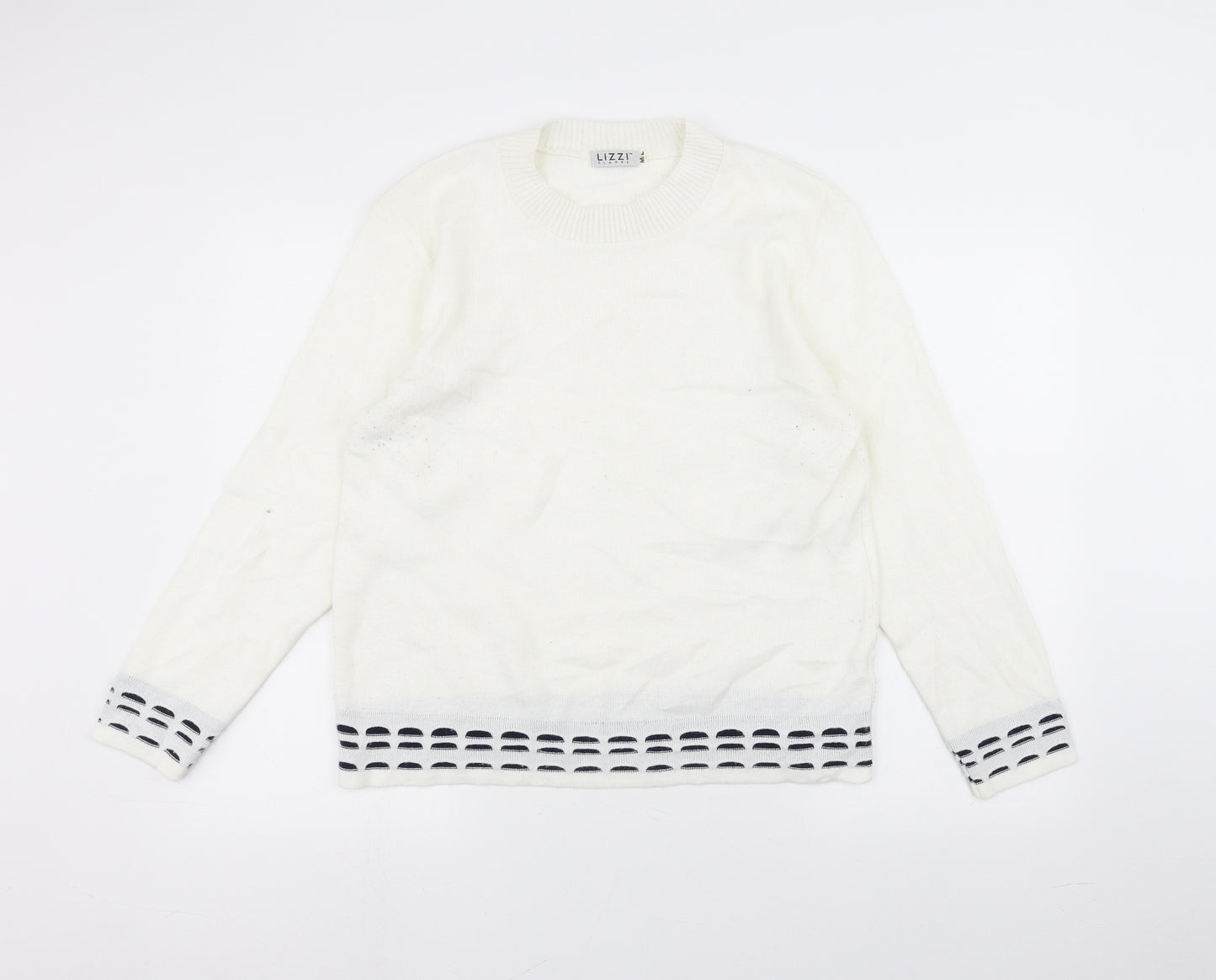 Lizzi Womens White   Pullover Jumper Size M