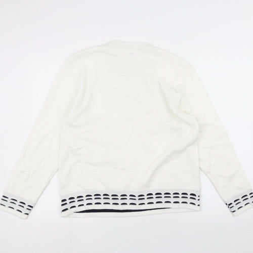 Lizzi Womens White   Pullover Jumper Size M