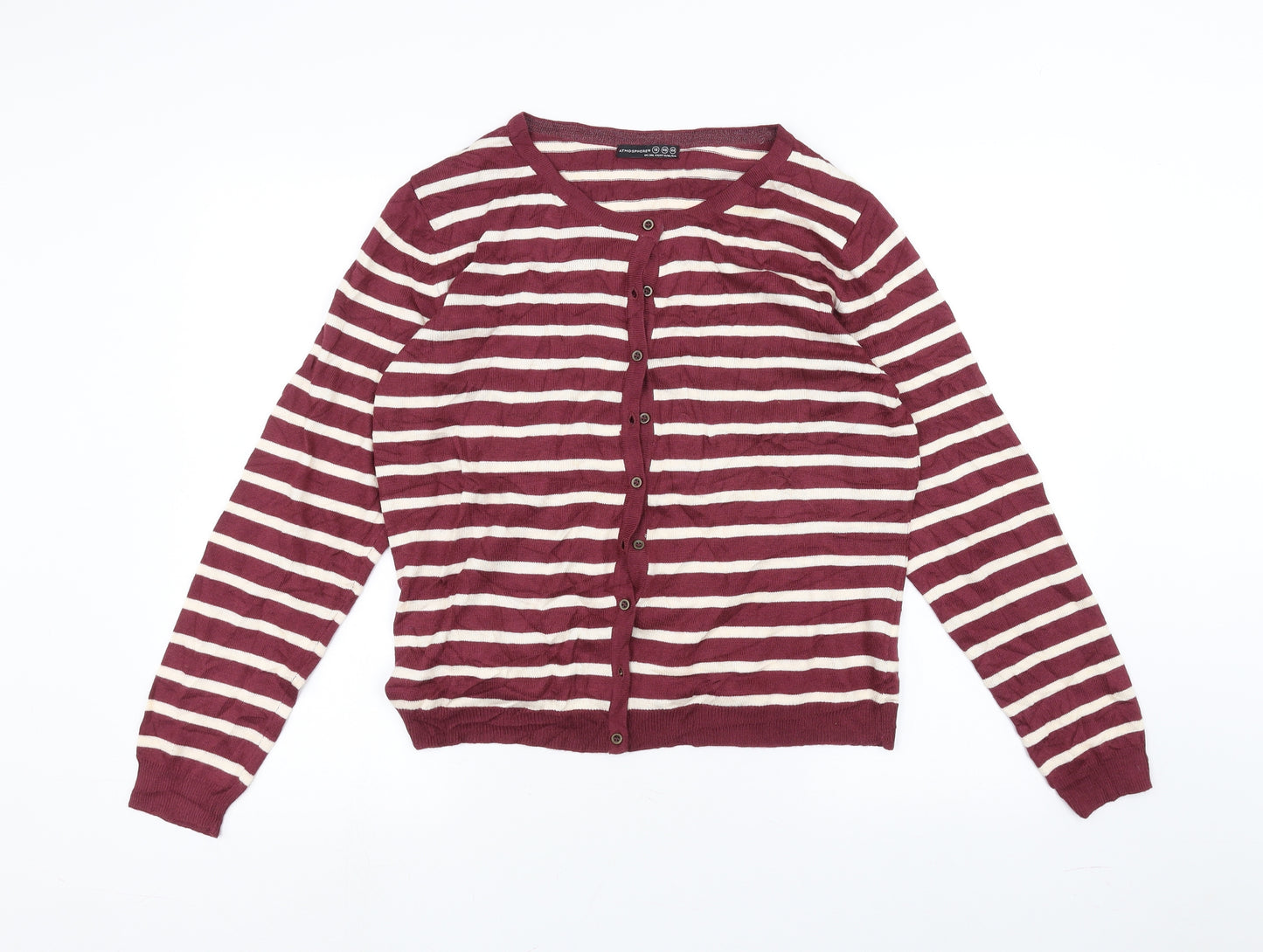 Atmosphere Womens Red Striped  Cardigan Jumper Size 18