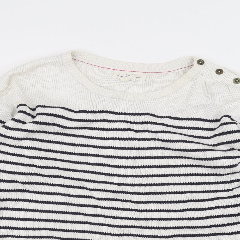 H&M Womens White Striped  Pullover Jumper Size S