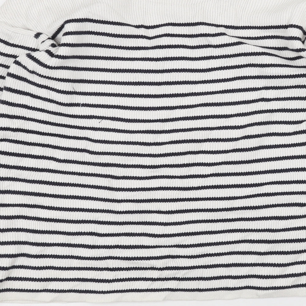 H&M Womens White Striped  Pullover Jumper Size S