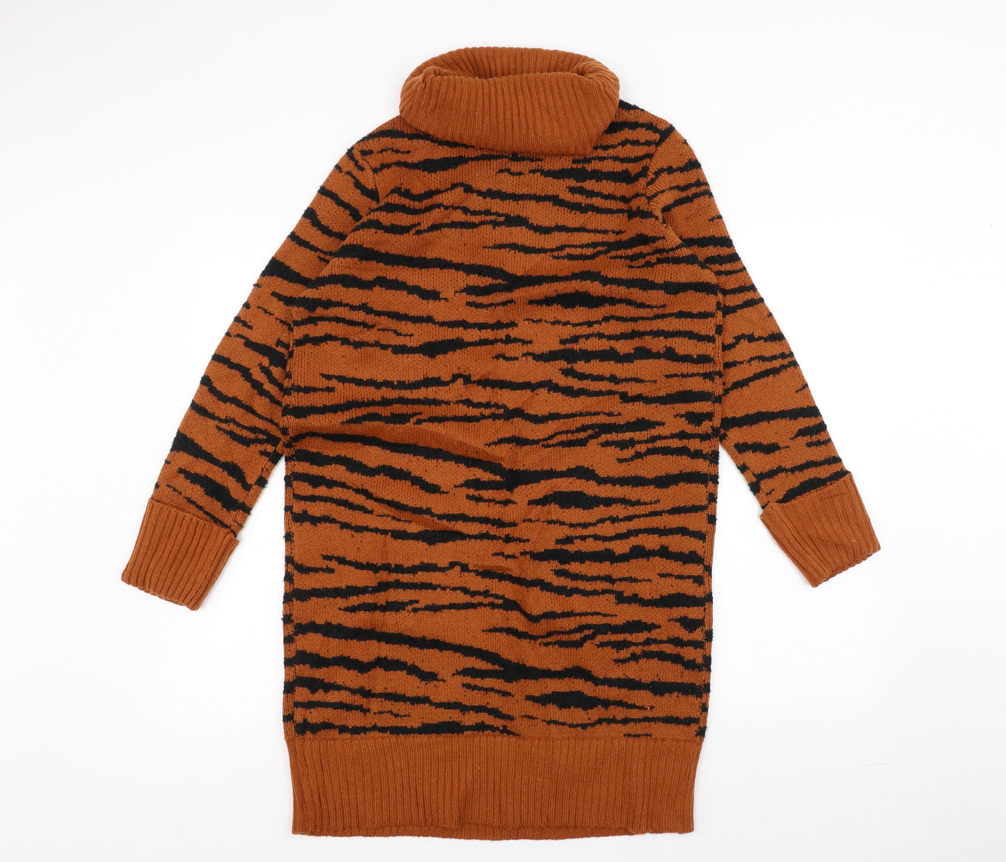 M&Co Womens Orange Animal Print  Pullover Jumper Size 12
