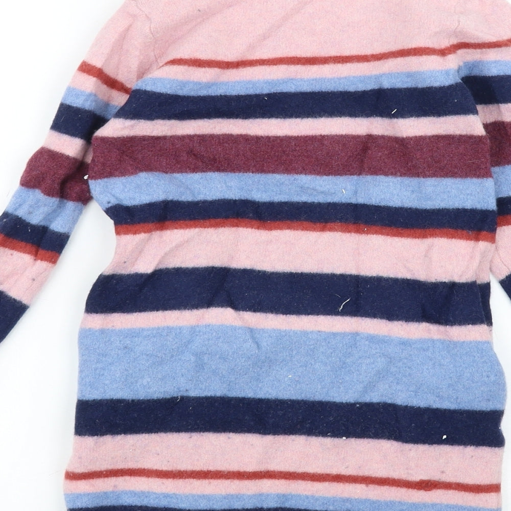 Jigsaw Girls Pink Striped  Pullover Jumper Size 8-9 Years