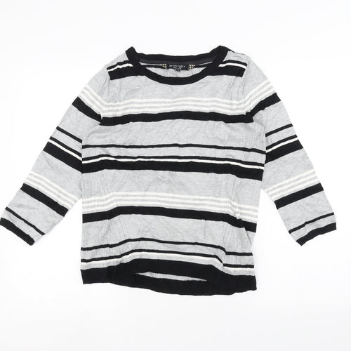 Principles Womens Grey Striped  Pullover Jumper Size 14