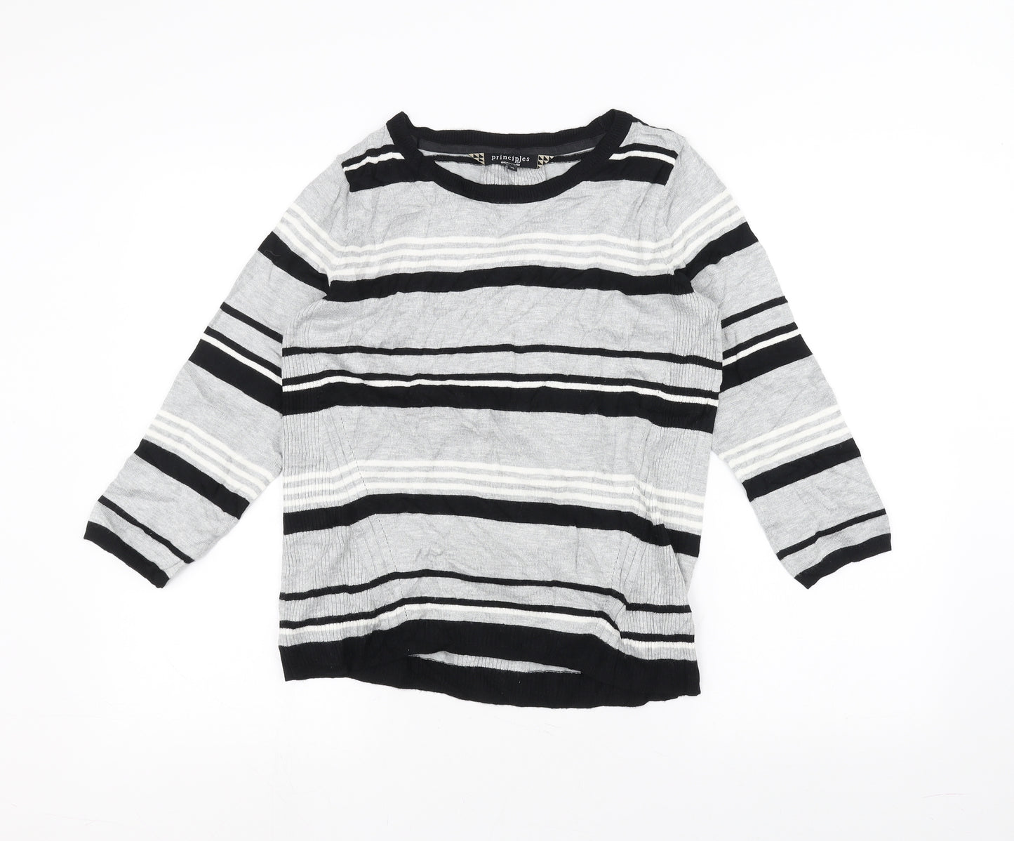 Principles Womens Grey Striped  Pullover Jumper Size 14