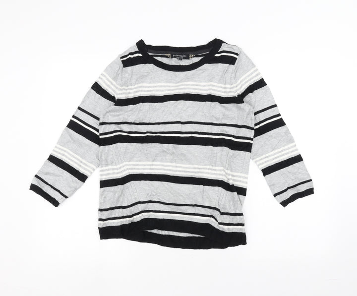 Principles Womens Grey Striped  Pullover Jumper Size 14