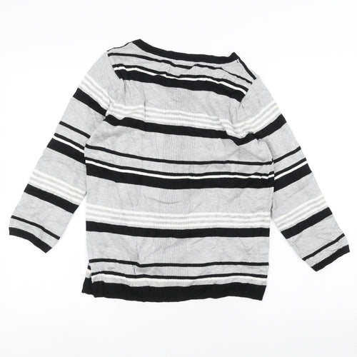 Principles Womens Grey Striped  Pullover Jumper Size 14