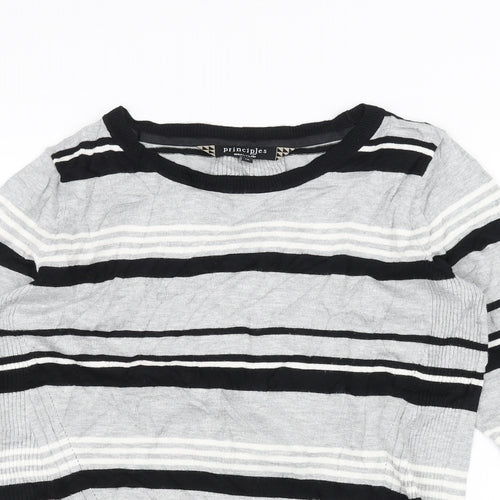 Principles Womens Grey Striped  Pullover Jumper Size 14