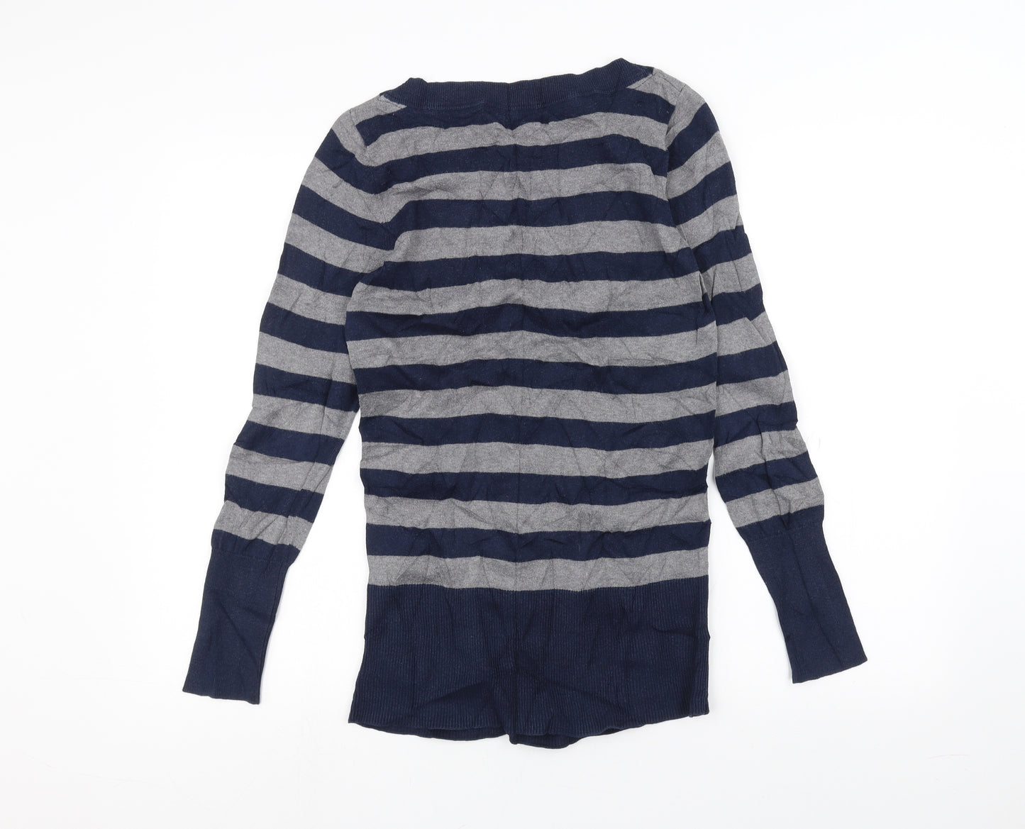 Jasper Conran Womens Grey Striped  Basic T-Shirt Size 12