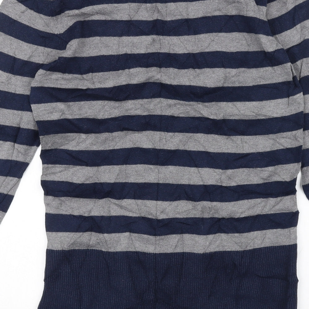 Jasper Conran Womens Grey Striped  Basic T-Shirt Size 12