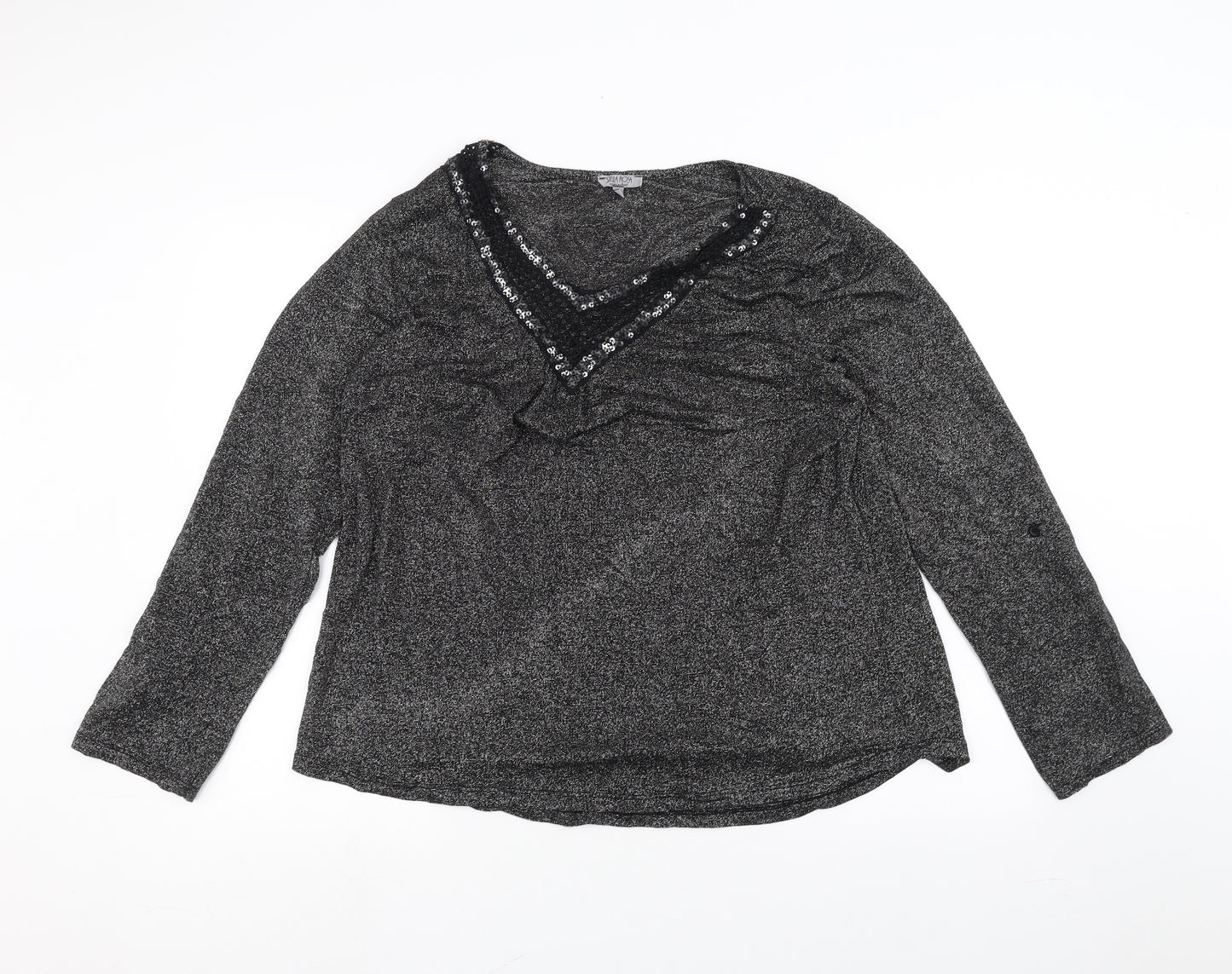 Stella Rosa Womens Black   Basic T-Shirt Size 2XL