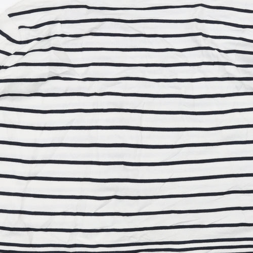 Marks and Spencer Womens White Striped  Basic T-Shirt Size 22