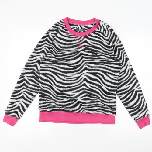 Studio Sleepwear Womens White Animal Print  Pullover Jumper Size 8